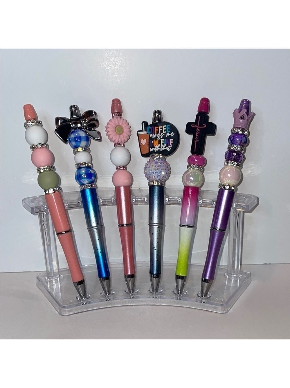 Vibrant Beaded Office Pen Set